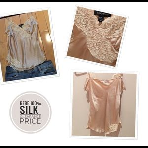 NWOT Bebe 💯 % silk top💖🧚‍♀️